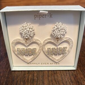Piper K Bride Heart Earrings